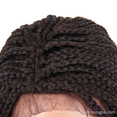 Synthetic Braided Box Braids Wig For Black African Women High Temperature Fiber Cosplay Style Short Bob Wigs